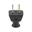 Straight Blade Plug, #18-10 Awg 15A, 125V, Black, 1-15P, 2-Pole, 2-Wire, 0.328" Dia. Rubber, 183-6BK-BOX
