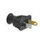 Straight Blade Plug, #18-10 Awg 15A, 125V, Black, 1-15P, 2-Pole, 2-Wire, 0.328" Dia. Rubber, 183-6BK-BOX