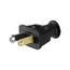 Straight Blade Plug, #18-10 Awg 15A, 125V, Black, 1-15P, 2-Pole, 2-Wire, 0.328" Dia. Rubber, 183-6BK-BOX