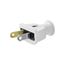 Straight Blade Plug, #18-10 Awg 15A, 125V, White, 1-15P, 2-Pole, 2-Wire, 0.328" Dia. Rubber, 183-6W-BOX