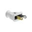 Straight Blade Plug, #18-10 Awg 15A, 125V, White, 1-15P, 2-Pole, 2-Wire, 0.328" Dia. Rubber, 183-6W-BOX