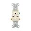 Commercial Single Receptacle, #14-10 Awg 20A, 250V, SideWire, Almond Face, 6-20R, Pvc, 1876A