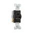Commercial Single Receptacle, #14-10 Awg 20A, 250V, SideWire, Black Face, 6-20R, Pvc, 1876BK