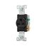 Commercial Single Receptacle, #14-10 Awg 20A, 250V, SideWire, Black Face, 6-20R, Pvc, 1876BK