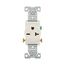 Commercial Single Receptacle, #14-10 Awg 20A, 250V, SideWire, Light Almond Face, 6-20R, Pvc, 1876LA