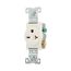 Commercial Single Receptacle, #14-10 Awg 20A, 250V, SideWire, Light Almond Face, 6-20R, Pvc, 1876LA