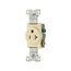 Commercial Single Receptacle, #14-10 Awg 20A, 125V, SideWire, Almond Face, 5-20R, Pvc, 1877A