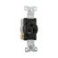 Commercial Single Receptacle, #14-10 Awg 20A, 125V, SideWire, Black Face, 5-20R, Pvc, 1877BK