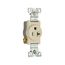 Commercial Single Receptacle, #14-10 Awg 20A, 125V, SideWire, Light Almond Face, 5-20R, Pvc, 1877LA