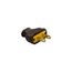 Straight Blade Plug, #18-16 Awg 15A, 125V, Black Rubber, 1-15P, 2-Pole, 2-Wire, Screw, 1912B-BOX
