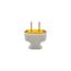 Straight Blade Plug, #18-16 Awg 15A, 125V, White Rubber, 1-15P, 2-Pole, 2-Wire, Screw, 1912W-BOX