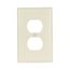Duplex Receptacle Wallplate, Almond, Duplex Receptacle Cutout, Thermoset, Single-Gang, 2032A-BOX