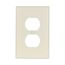 Duplex Receptacle Wallplate, Lt. Almond, Duplex Receptacle Cutout, Single-Gang, Mid-Size, 2032LA-BOX