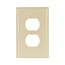 Duplex Receptacle Wallplate, Ivory, Duplex Receptacle Cutout, Thermoset, Single- Gang, Mid-Size, 2032V