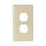 Duplex Receptacle Wallplate, Ivory, Duplex Receptacle Cutout, Thermoset, Single- Gang, Mid-Size, 2032V