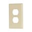 Duplex Receptacle Wallplate, Ivory, Duplex Receptacle Cutout, Thermoset, Single- Gang, Mid-Size, 2032V