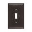 Toggle Wallplate, Brown, Toggle Cutout, Thermoset, Single- Gang, Mid-Size, Ed Box, 2034B-BOX