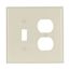 Combination Wallplate, Lt. Almond, Toggle, Duplex Receptacle Cutout, Thermoset, 2-Gang, 2038LA-SP