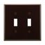 Toggle Wallplate, Brown, Toggle Cutout, Thermoset, Two- Gang, Mid-Size, Ed Box, 2039B-BOX