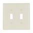 Mid-Size Toggle Switch Wallplate, Light Almond, Toggle, Thermoset, 2, Mid-Size, 2039LA