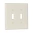 Mid-Size Toggle Switch Wallplate, Light Almond, Toggle, Thermoset, 2, Mid-Size, 2039LA