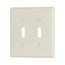 Mid-Size Toggle Switch Wallplate, Light Almond, Toggle, Thermoset, 2, Mid-Size, 2039LA