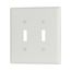 Toggle Wallplate, White, Toggle Cutout, Thermoset, Two- Gang, Mid-Size, Ed Box, 2039W-BOX