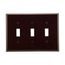 Toggle Wallplate, Brown, Toggle Cutout, Thermoset, Three- Gang, Mid-Size, Ed Box, 2041B-BOX