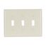Toggle Wallplate, Lt. Almond, Toggle Cutout, Thermoset, Three- Gang, Mid-Size, 2041LA