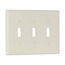 Toggle Wallplate, Lt. Almond, Toggle Cutout, Thermoset, Three- Gang, Mid-Size, 2041LA