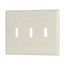 Toggle Wallplate, Lt. Almond, Toggle Cutout, Thermoset, Three- Gang, Mid-Size, 2041LA