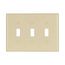 Toggle Wallplate, Ivory, Toggle Cutout, Thermoset, Three- Gang, Mid-Size, Ed Box, 2041V-BOX