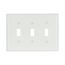 Toggle Wallplate, White, Toggle Cutout, Thermoset, Three- Gang, Mid-Size, Ed Box, 2041W-BOX