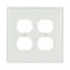 Duplex Receptacle Wallplate, White, Duplex Receptacle Cutout, Thermoset, 2- Gang, 2050W-BOX