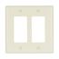 Decorator / Gfci Wallplate, Almond, Decorator Cutout, Thermoset, 2- Gang, Mid-Size, Ed Box, 2052A-BOX