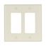 Decorator / Gfci Wallplate, Lt. Almond, Decorator Cutout, Thermoset, 2- Gang, Mid-Size, Ed Box, 2052LA-BOX