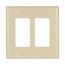 Decorator / Gfci Wallplate, Ivory, Decorator Cutout, Thermoset, 2- Gang, Mid-Size, Ed Box, 2052V-BOX