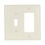Combination Wallplate, Lt. Almond, Toggle, Decorator Cutout, Thermoset, 2- Gang, Mid-Size, Sp, 2053LA-SP