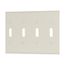 Toggle Wallplate, Lt. Almond, Toggle Cutout, Thermoset, Four- Gang, Mid-Size, 2054LA