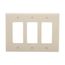 Decorator / Gfci Wallplate, Lt. Almond, Decorator Cutout, Thermoset, 3- Gang, Mid-Size, Ed Box, 2063LA-BOX