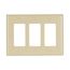 Decorator / Gfci Wallplate, Ivory, Decorator Cutout, Thermoset, 3- Gang, Mid-Size, Ed Box, 2063V-BOX