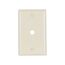 Telephone And Coaxial Wallplate, Lt. Almond, 0.375" Hole Cutout, Thermoset, Single-Gang, 2128LA