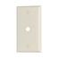 Telephone And Coaxial Wallplate, Lt. Almond, 0.375" Hole Cutout, Thermoset, Single-Gang, 2128LA
