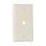 Telephone And Coaxial Wallplate, Lt. Almond, 0.375" Hole Cutout, Thermoset, Single-Gang, 2128LA