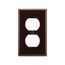 Duplex Receptacle Wallplate, Brown, Duplex Receptacle Cutout, Thermoset, Single-Gang, 2132B-BOX
