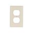 Duplex Receptacle Wallplate, Lt. Almond, Duplex Receptacle Cutout, Thermoset, Single-Gang, 2132LA-BOX