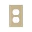 Duplex Receptacle Wallplate, Ivory, Duplex Receptacle Cutout, Thermoset, Single- Gang, Standard, 2132V