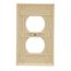 Duplex Receptacle Wallplate, Ivory, Duplex Receptacle Cutout, Thermoset, Single- Gang, Standard, 2132V