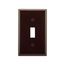 Toggle Wallplate, Brown, Toggle Cutout, Thermoset, Single- Gang, Standard, Ed Box, 2134B-BOX