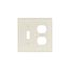Combination Wallplate, Lt. Almond, Toggle, Duplex Receptacle Cutout, Thermoset, 2-Gang, 2138LA-BOX